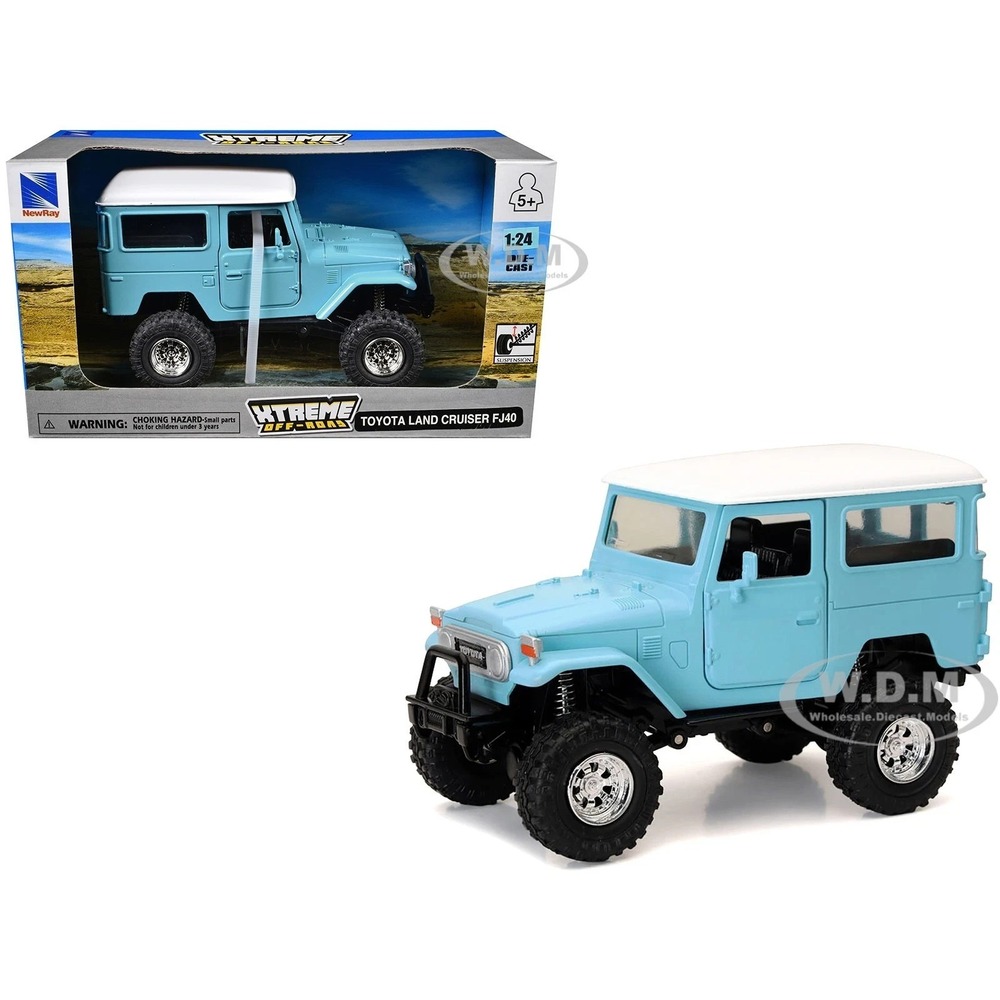 TOYOTA‎ LAND CRUISER FJ40 OFF ROAD LIGHT BLUE 1/24 DIECAST CAR BY NEW RAY